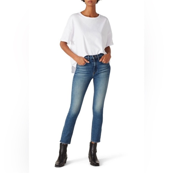 ASKK NY High-Rise Ankle Skinny Jeans Medium Blue Wash Size 27 - Picture 1 of 16